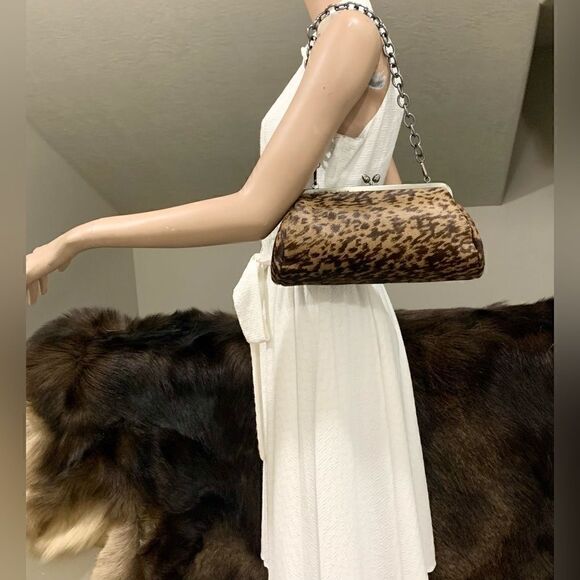 Handmade Real Hair On Calf-hide "Tulip" Kisslock Shoulder Bag & 2 Strap Styles - Picture 2 of 13